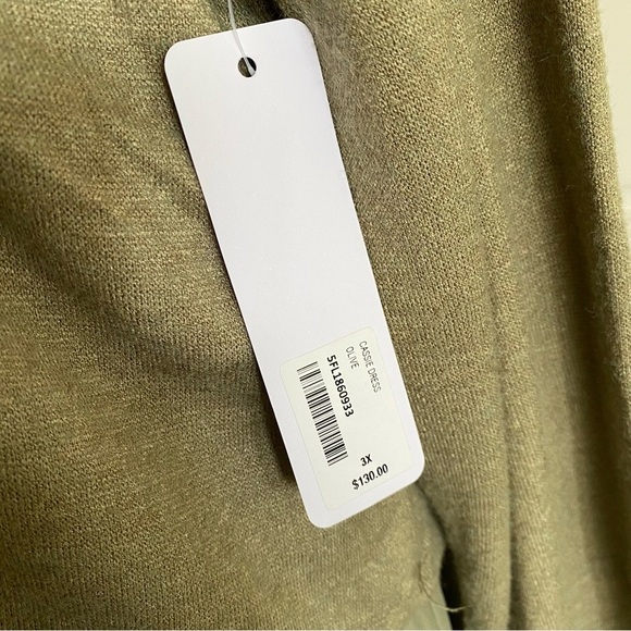 NWT Soft Surroundings Cassie Dress Olive Light Green Long Maxi Chiffon Size 3X - Picture 11 of 16